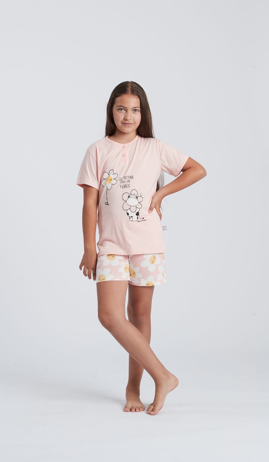 Pigiama Serafino Flower per Notte Dolce e Confortevole in Morbido Cotone 100%