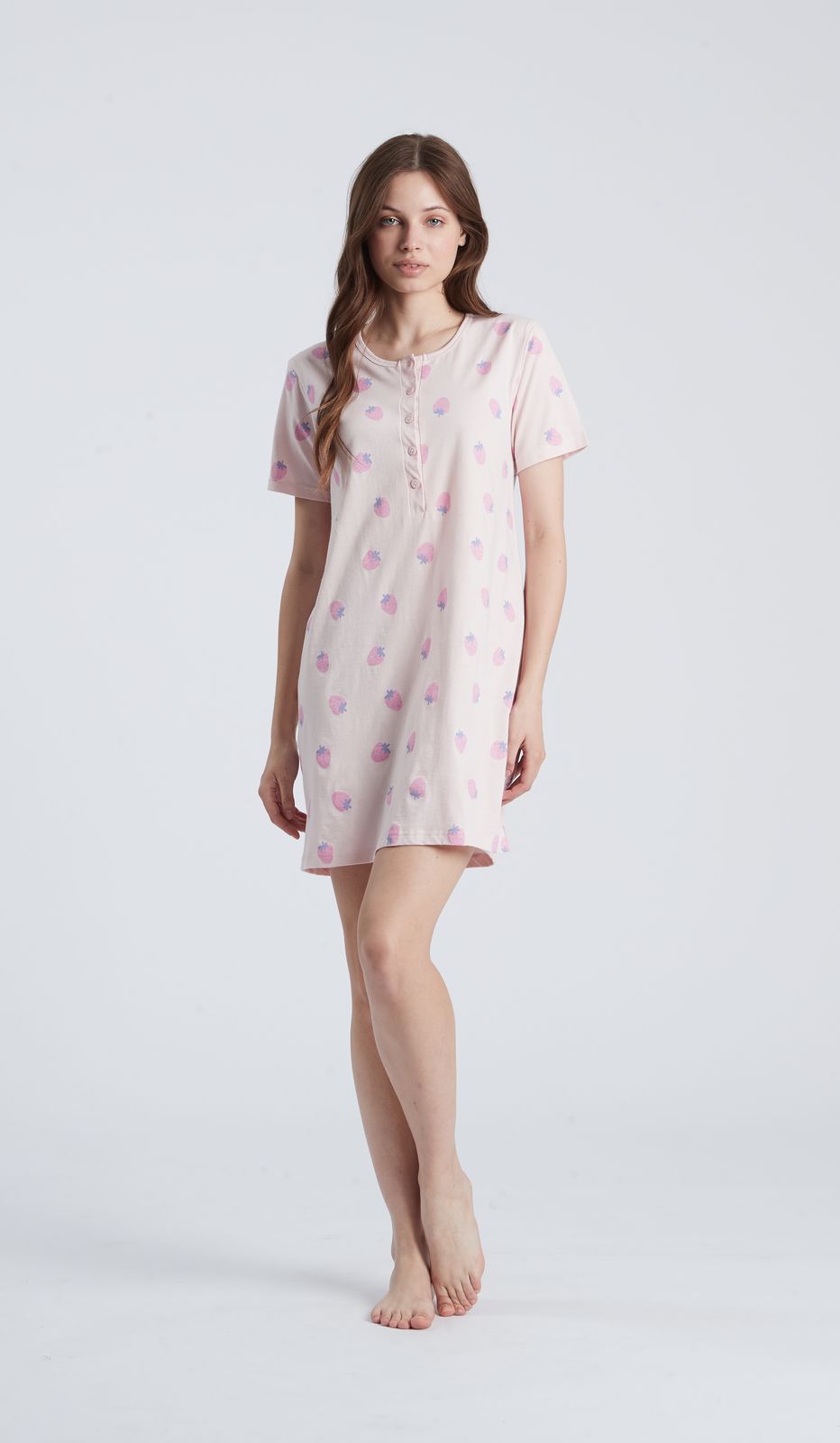 Canotta Serafino Fragola AOP per un look fresco e vivace in cotone 100% naturale