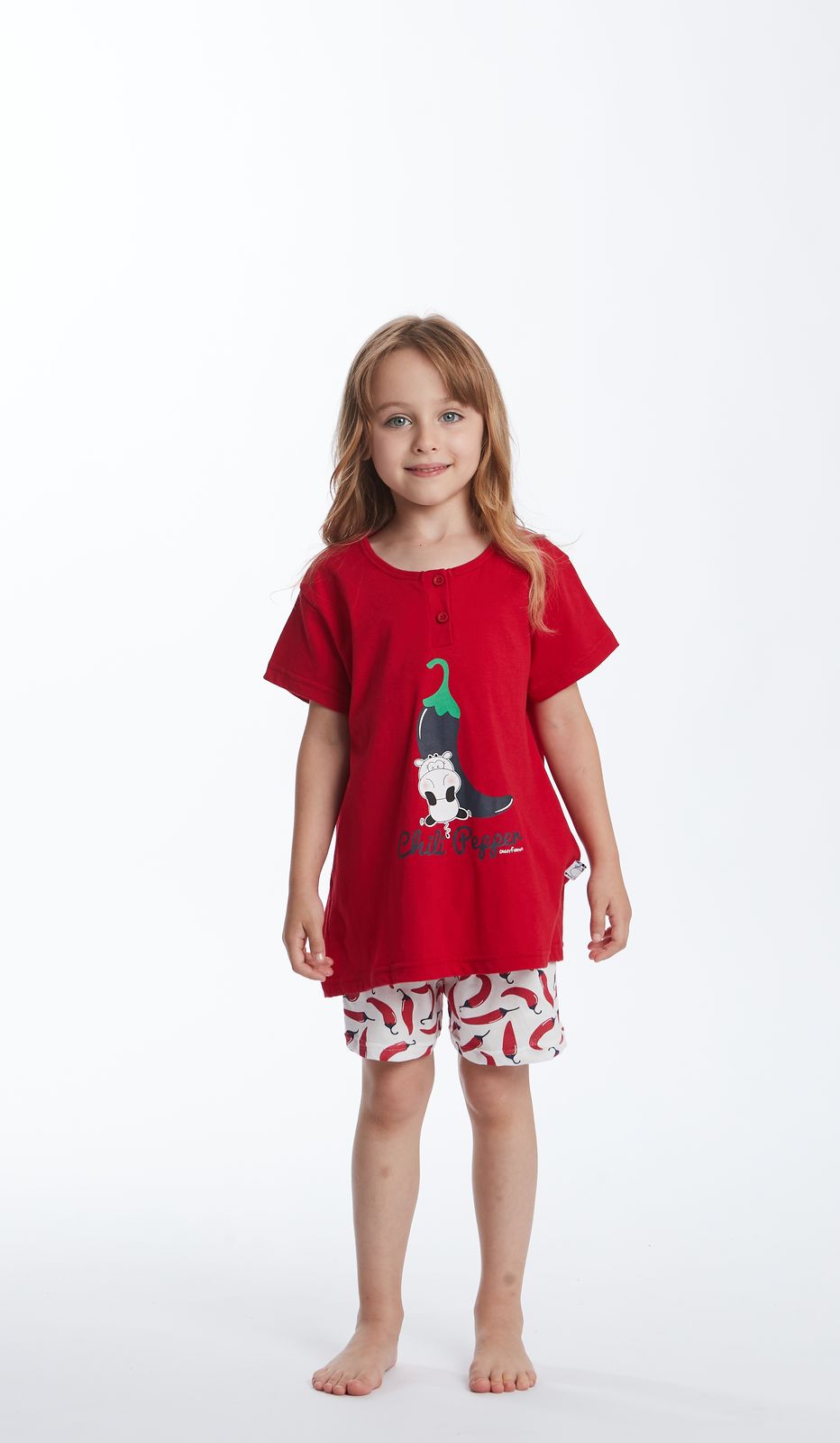 Pigiama Serafino MM Baby "Peperoncino" Bimba: Cotone 100%, Notte di Sogni Vivaci e Confort!