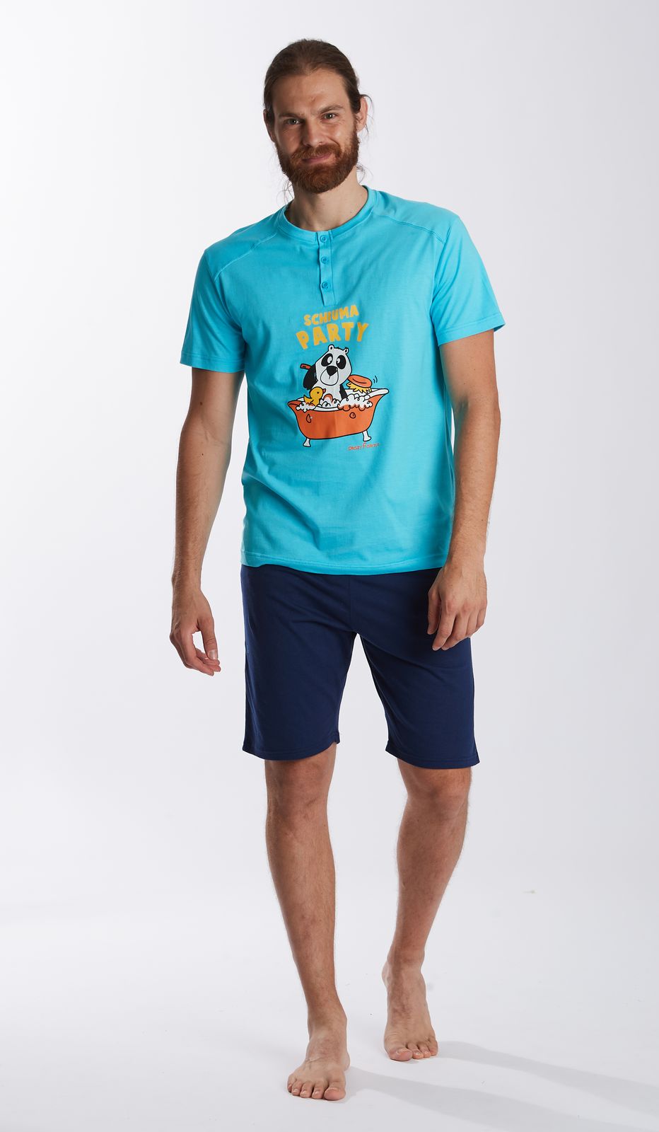 Pigiama Serafino MM "Party Man" Uomo: Cotone 100%, Accendi le Tue Notti con Stile e Comfort!